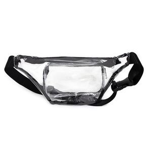 Clear/ Transparent Belt Bag/ Waist Bag- Black Accents